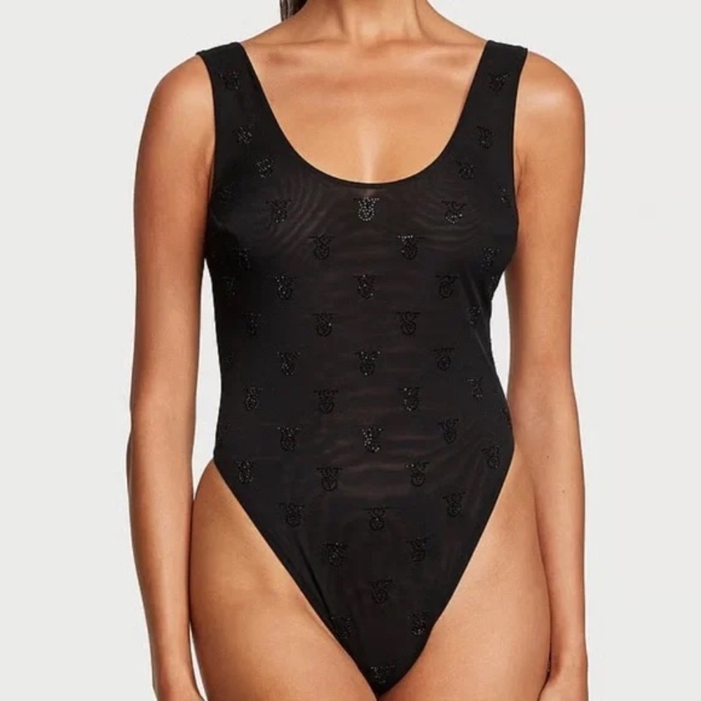New! Victoria’s Secret Very Sexy Shine Mesh Sheer Tank Bodysuit 45873